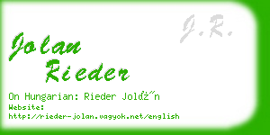 jolan rieder business card